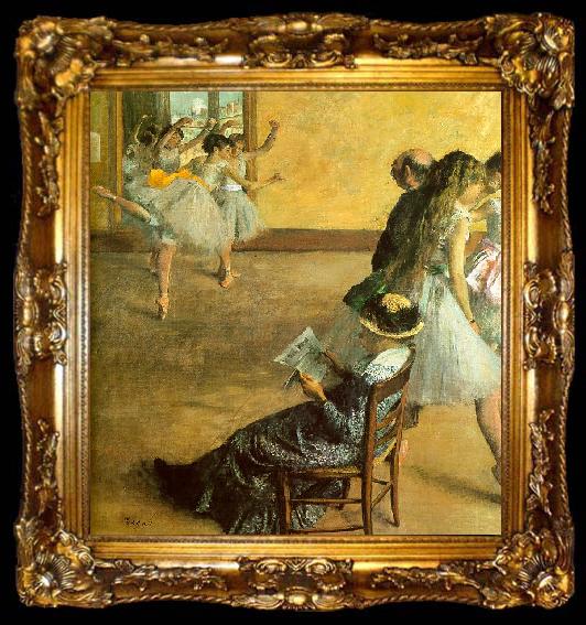 framed  Edgar Degas Ballet Class, ta009-2